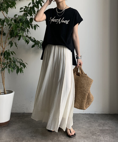 DouDou（ドゥドゥ）の「【WEB限定】ビジューロゴTEE（Tシャツ/カットソー・レディース・オフホワイト/グレー/ブラック・FREE）」の14枚目の写真