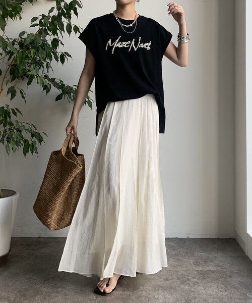 DouDou（ドゥドゥ）の「【WEB限定】ビジューロゴTEE（Tシャツ/カットソー・レディース・オフホワイト/グレー/ブラック・FREE）」の16枚目の写真