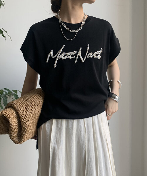 DouDou（ドゥドゥ）の「【WEB限定】ビジューロゴTEE（Tシャツ/カットソー・レディース・オフホワイト/グレー/ブラック・FREE）」の20枚目の写真