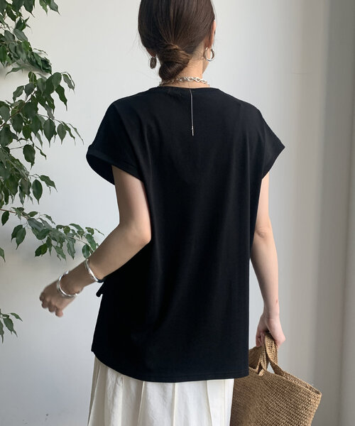 DouDou（ドゥドゥ）の「【WEB限定】ビジューロゴTEE（Tシャツ/カットソー・レディース・オフホワイト/グレー/ブラック・FREE）」の21枚目の写真