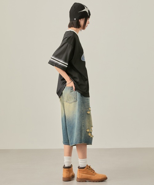 Snap club(スナップクラブ)の「【Snap club】ゲームデザインロゴ刺繍ホッケーTシャツ(Tシャツ/カットソー・レディース・ブラック/ネイビー・M/L)」の15枚目の写真