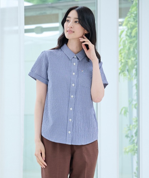 Arnold Palmer(アーノルドパーマー)の「ギンガムチェック コンパクトシャツ(シャツ/ブラウス・レディース・グリーン/ブラック/ネイビー・S/M/L)」の1枚目の写真