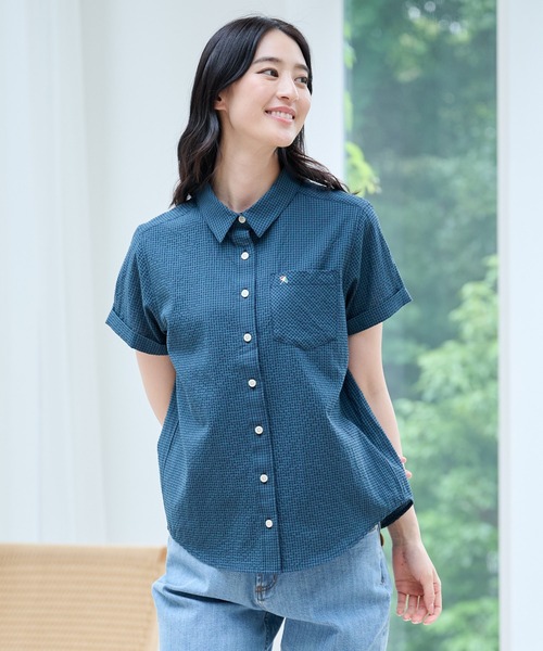 Arnold Palmer(アーノルドパーマー)の「ギンガムチェック コンパクトシャツ(シャツ/ブラウス・レディース・グリーン/ブラック/ネイビー・S/M/L)」の3枚目の写真