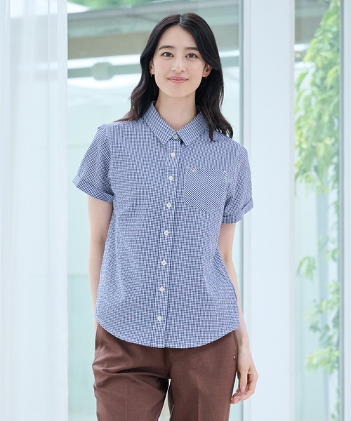 Arnold Palmer(アーノルドパーマー)の「ギンガムチェック コンパクトシャツ(シャツ/ブラウス・レディース・グリーン/ブラック/ネイビー・S/M/L)」の5枚目の写真