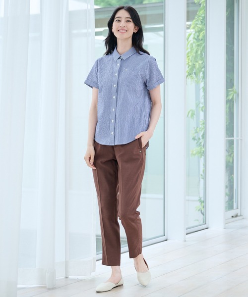 Arnold Palmer(アーノルドパーマー)の「ギンガムチェック コンパクトシャツ(シャツ/ブラウス・レディース・グリーン/ブラック/ネイビー・S/M/L)」の6枚目の写真