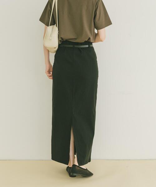 ITEMS URBANRESEARCH(アイテムズ アーバンリサーチ)の「ベルト付きストレッチスカート(スカート・レディース・ブラック/キャメル・FREE)」の5枚目の写真