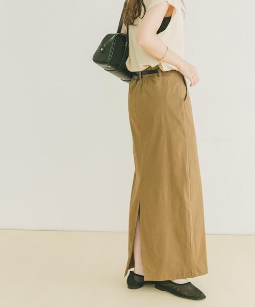 ITEMS URBANRESEARCH(アイテムズ アーバンリサーチ)の「ベルト付きストレッチスカート(スカート・レディース・ブラック/キャメル・FREE)」の13枚目の写真