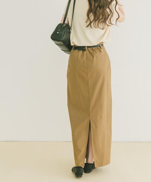 ITEMS URBANRESEARCH(アイテムズ アーバンリサーチ)の「ベルト付きストレッチスカート(スカート・レディース・ブラック/キャメル・FREE)」の14枚目の写真