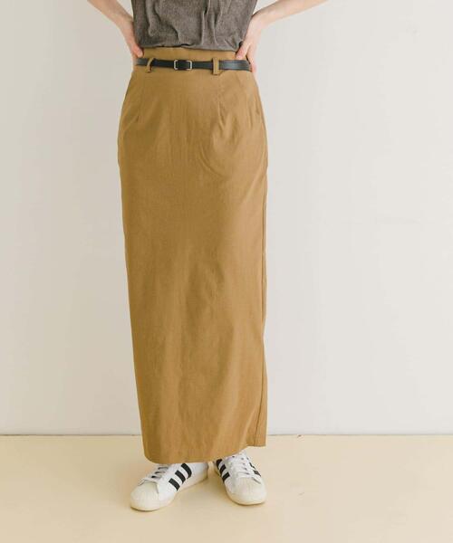 ITEMS URBANRESEARCH(アイテムズ アーバンリサーチ)の「ベルト付きストレッチスカート(スカート・レディース・ブラック/キャメル・FREE)」の15枚目の写真