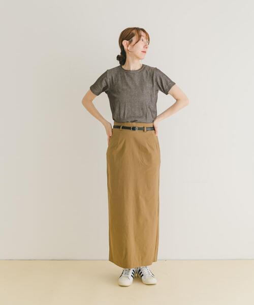 ITEMS URBANRESEARCH(アイテムズ アーバンリサーチ)の「ベルト付きストレッチスカート(スカート・レディース・ブラック/キャメル・FREE)」の17枚目の写真