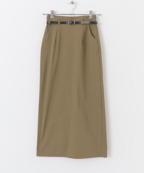 ITEMS URBANRESEARCH(アイテムズ アーバンリサーチ)の「ベルト付きストレッチスカート(スカート・レディース・ブラック/キャメル・FREE)」の18枚目の写真