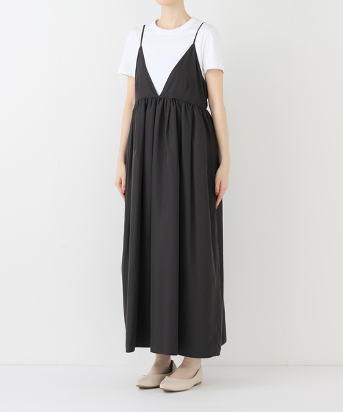 【SLOBE IENA 】スローブイエナ 2025 ワンピース WEB限定/追加》タフタギャザーキャミワンピース（ワンピース