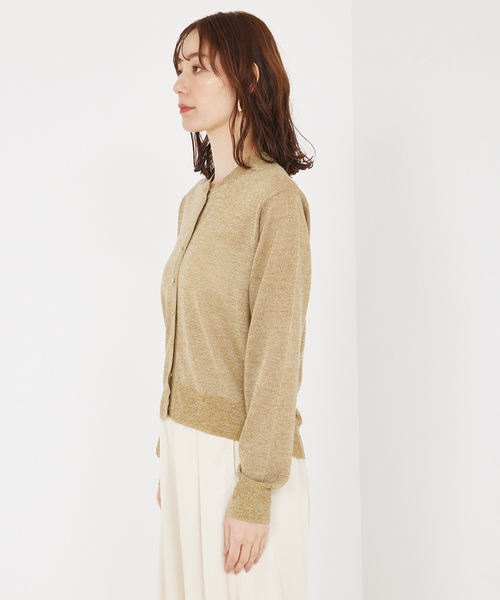 夏の羽織りアイテム◎】ラメハイゲージニットカーデ/夏服