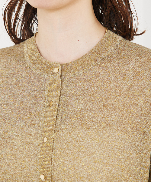 qualite(カリテ)の「【夏の羽織りアイテム◎】ラメハイゲージニットカーデ/夏服/オフィスカジュアル(カーディガン/ボレロ・レディース・ブラック/シルバー/ゴールド/ブラウン・フリー)」の22枚目の写真