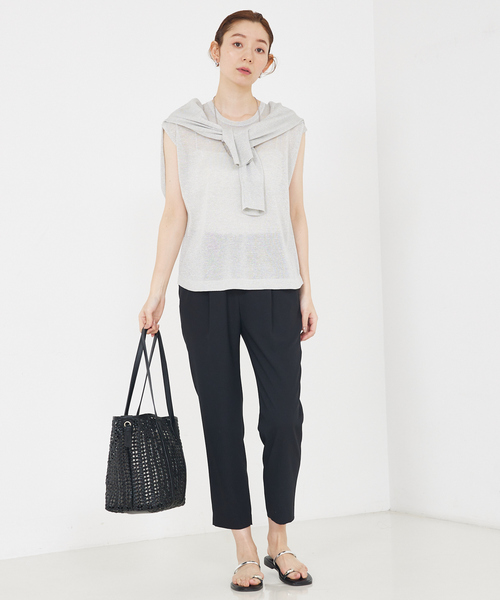 qualite(カリテ)の「【夏の羽織りアイテム◎】ラメハイゲージニットカーデ/夏服/オフィスカジュアル(カーディガン/ボレロ・レディース・ブラック/シルバー/ゴールド/ブラウン・フリー)」の11枚目の写真