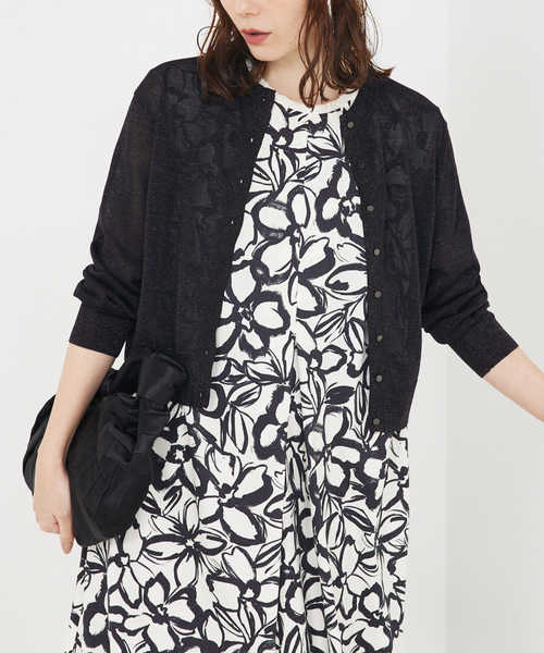 qualite - カリテ　カーディガン セール】コットンナイロンハイゲージニットカーデ（カーディガン