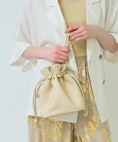 Settimissimo（セッティミッシモ）の「2WAY巾着ショルダーバッグ（ショルダーバッグ・レディース・ブラック系その他/ブラック/アイボリー・FREE）」の2枚目の写真