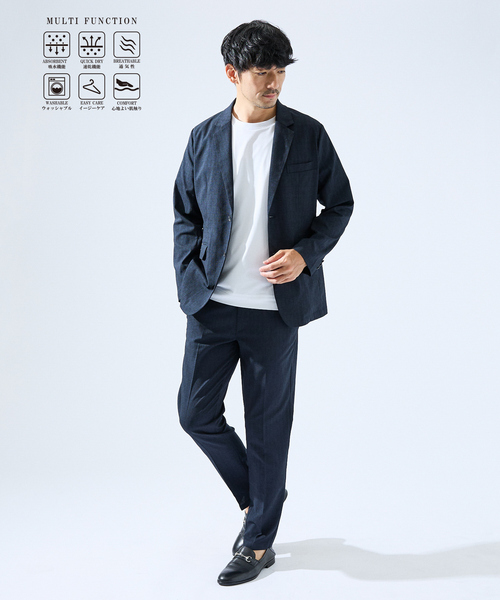 ABAHOUSE GRAY(アバハウスグレイ)の「【セットアップ対応】吸水速乾 リネンライク スラックス パンツ(スラックス・メンズ・ネイビー/モカ/チャコールグレー/ブルー・44/46/48/50)」の5枚目の写真