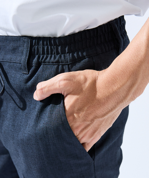 ABAHOUSE GRAY(アバハウスグレイ)の「【セットアップ対応】吸水速乾 リネンライク スラックス パンツ(スラックス・メンズ・ネイビー/モカ/チャコールグレー/ブルー・44/46/48/50)」の10枚目の写真