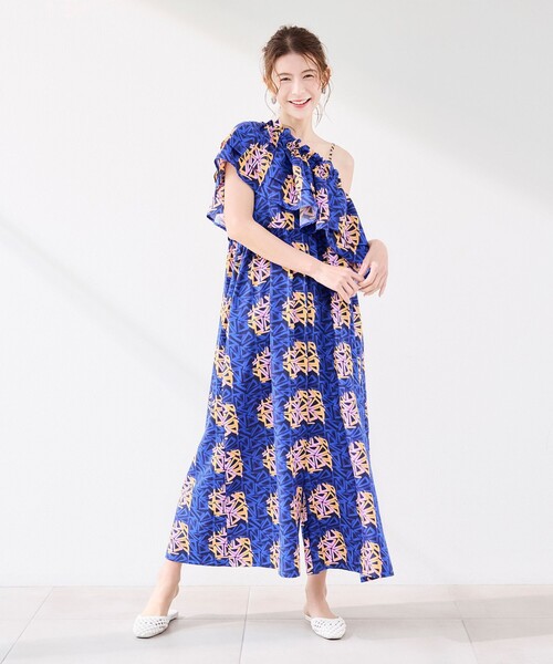 coen（コーエン）の「【スザンヌさんコラボ】Suuバティック柄キャミサロペット（サロペット/オーバーオール・レディース・コバルトブルー/オレンジ・M/L）」の5枚目の写真