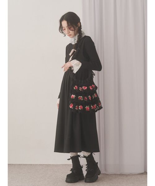 merry jenny（メリージェニー）の「クロシェティアードポシェット（ショルダーバッグ・レディース・オフホワイト/ブラック・FREE）」の5枚目の写真