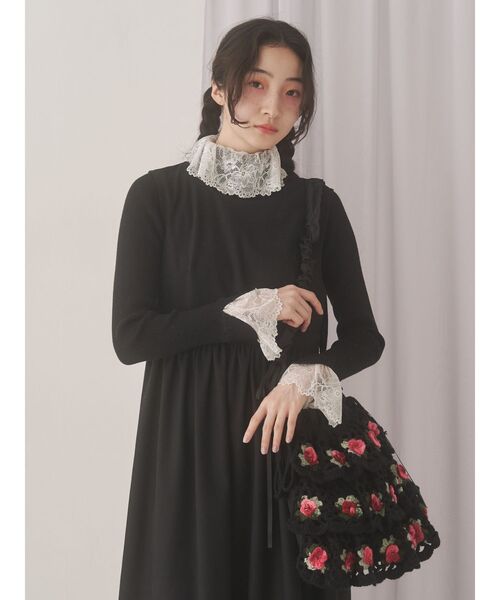 merry jenny（メリージェニー）の「クロシェティアードポシェット（ショルダーバッグ・レディース・オフホワイト/ブラック・FREE）」の6枚目の写真