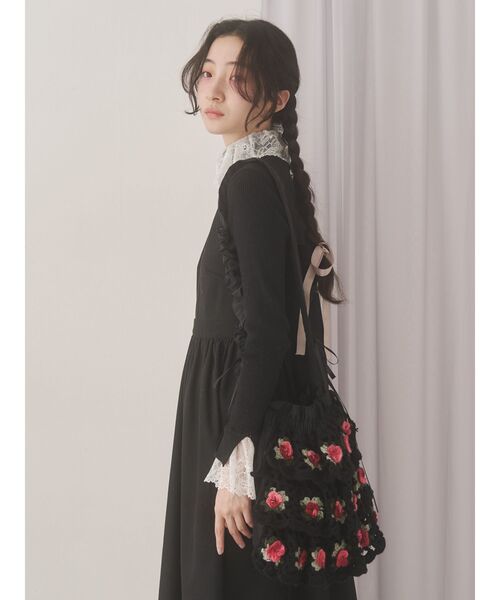 merry jenny（メリージェニー）の「クロシェティアードポシェット（ショルダーバッグ・レディース・オフホワイト/ブラック・FREE）」の7枚目の写真