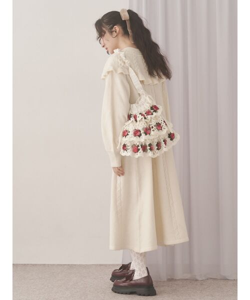 merry jenny（メリージェニー）の「クロシェティアードポシェット（ショルダーバッグ・レディース・オフホワイト/ブラック・FREE）」の8枚目の写真