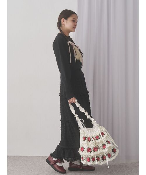 merry jenny（メリージェニー）の「クロシェティアードポシェット（ショルダーバッグ・レディース・オフホワイト/ブラック・FREE）」の12枚目の写真