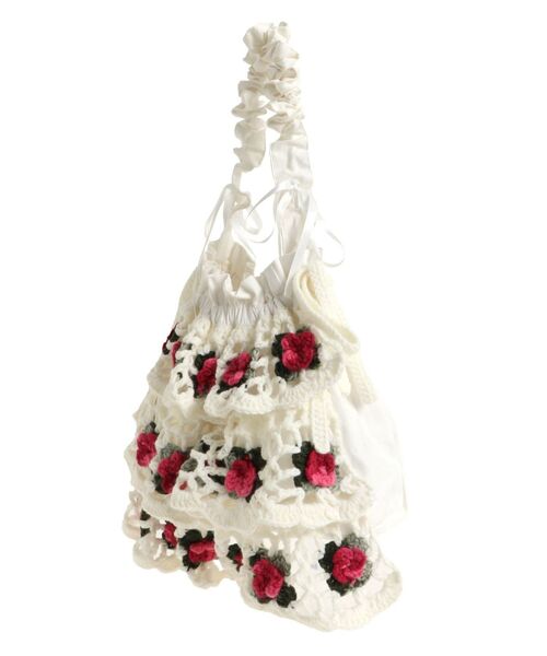 merry jenny（メリージェニー）の「クロシェティアードポシェット（ショルダーバッグ・レディース・オフホワイト/ブラック・FREE）」の15枚目の写真