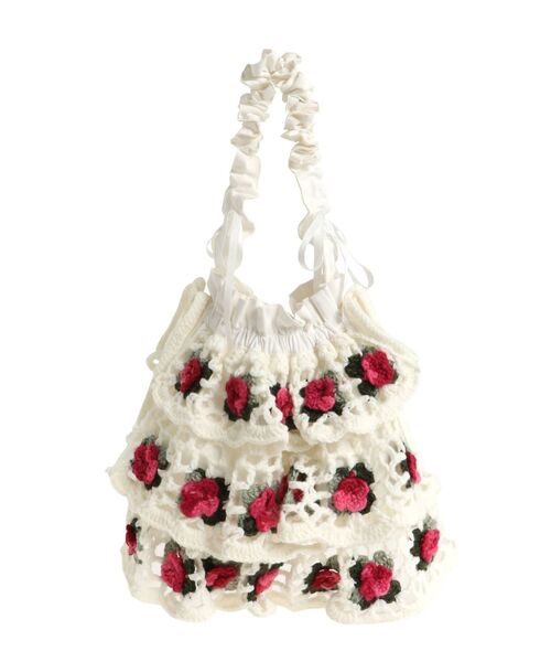 merry jenny（メリージェニー）の「クロシェティアードポシェット（ショルダーバッグ・レディース・オフホワイト/ブラック・FREE）」の21枚目の写真