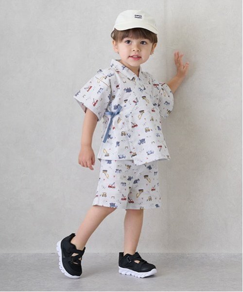 petit main（プティマイン）の「【WEB限定】boysアソート甚平（浴衣・キッズ・ライトグリーン/ネイビー・100cm/80ｃｍ/90cm/110cm/120cm/130cm）」の2枚目の写真