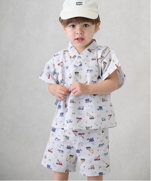 petit main（プティマイン）の「【WEB限定】boysアソート甚平（浴衣・キッズ・ライトグリーン/ネイビー・100cm/80ｃｍ/90cm/110cm/120cm/130cm）」の4枚目の写真