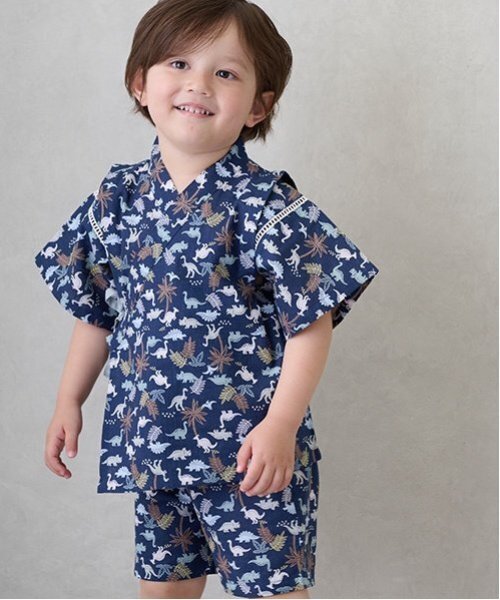 petit main（プティマイン）の「【WEB限定】boysアソート甚平（浴衣・キッズ・ライトグリーン/ネイビー・100cm/80ｃｍ/90cm/110cm/120cm/130cm）」の5枚目の写真