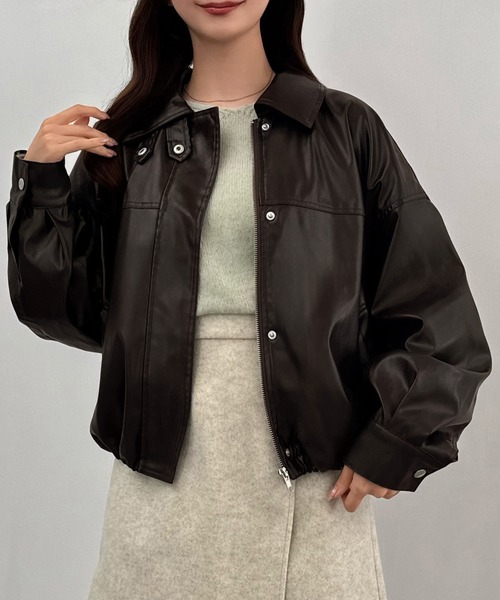 【定価15万】ブルックスブラザーズ ボアレザーブルゾン ジャケット　2way 定価15万】ブルックスブラザーズ ボアレザーブルゾン ジャケット