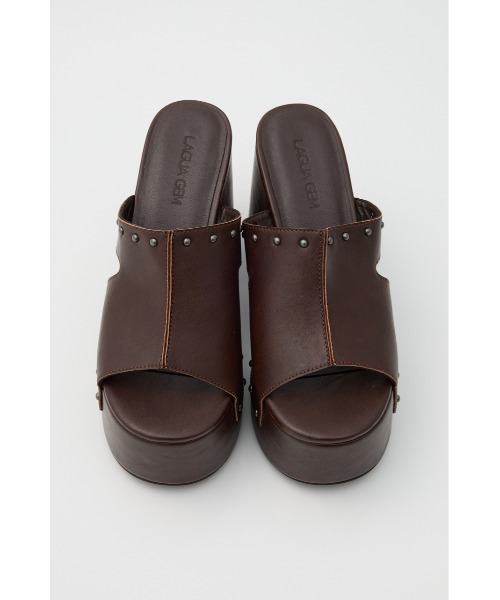 LAGUA GEM(ラグアジェム)の「PLATFORM STUDS サンダル(サンダル・レディース・ブラック/ダークブラウン・SMALL/MEDIUM/LARGE)」の4枚目の写真