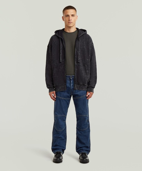 G-STAR(ジースター)の「WASHED LOOSE FULL ZIP HOODIE/ヴィンテージライクウォッシュド加工オーバーサイズジップアップパーカー(パーカー・メンズ・ダークブラック/ダークブルー/ブラウン・X-LARGE/LARGE/MEDIUM/SMALL/X-SMALL)」の5枚目の写真