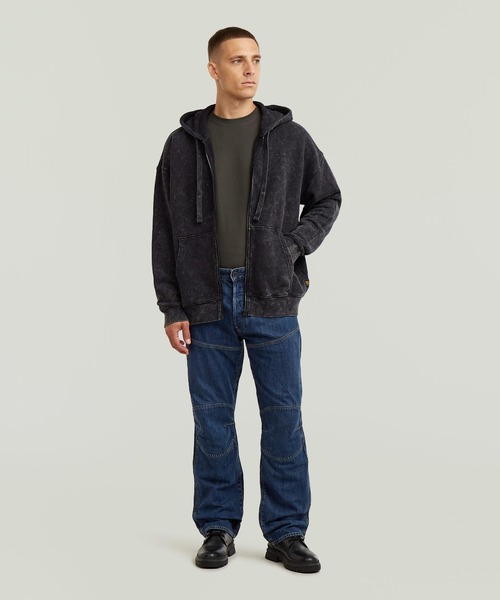 G-STAR(ジースター)の「WASHED LOOSE FULL ZIP HOODIE/ヴィンテージライクウォッシュド加工オーバーサイズジップアップパーカー(パーカー・メンズ・ダークブラック/ダークブルー/ブラウン・X-LARGE/LARGE/MEDIUM/SMALL/X-SMALL)」の7枚目の写真