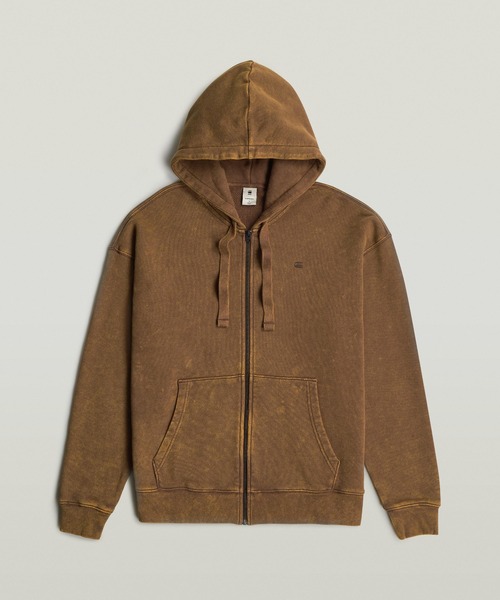 G-STAR(ジースター)の「WASHED LOOSE FULL ZIP HOODIE/ヴィンテージライクウォッシュド加工オーバーサイズジップアップパーカー(パーカー・メンズ・ダークブラック/ダークブルー/ブラウン・X-LARGE/LARGE/MEDIUM/SMALL/X-SMALL)」の10枚目の写真
