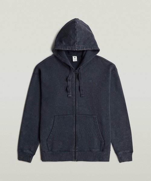WASHED LOOSE FULL ZIP HOODIE/ヴィンテージライクウォッシュド加工