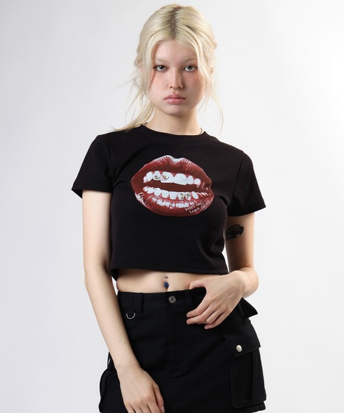 ACLENT リッププリントデザインミニTシャツ リッププリントデザインミニTシャツ（Tシャツ/カットソー