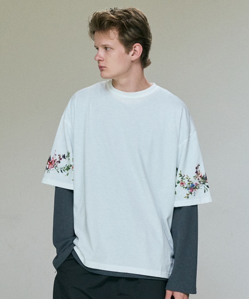 rehacer(レアセル)の「rehacer : Botanical Sleeve CS / ボタニカルスリーブカットソー(Tシャツ/カットソー・メンズ・スミクロ/ホワイト・X-LARGE/LARGE/MEDIUM/SMALL)」の19枚目の写真