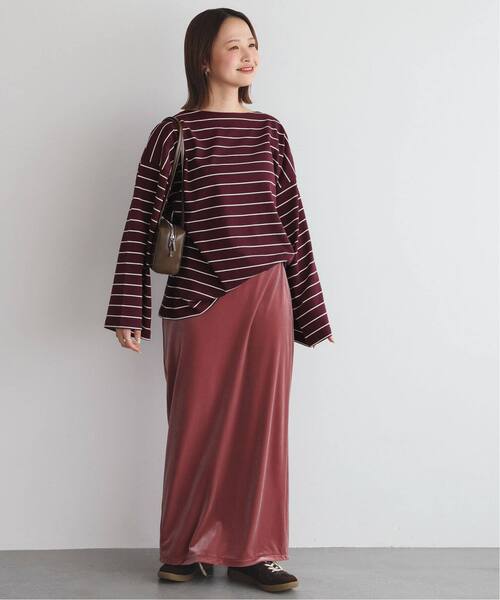 SLOBE IENA（スローブイエナ）の「《追加》ビックボーダープルオーバー（Tシャツ/カットソー・レディース・サックスブルー/ブラウン/ボルドー・FREE）」の15枚目の写真