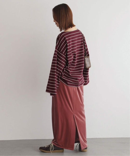 SLOBE IENA（スローブイエナ）の「《追加》ビックボーダープルオーバー（Tシャツ/カットソー・レディース・サックスブルー/ブラウン/ボルドー・FREE）」の17枚目の写真