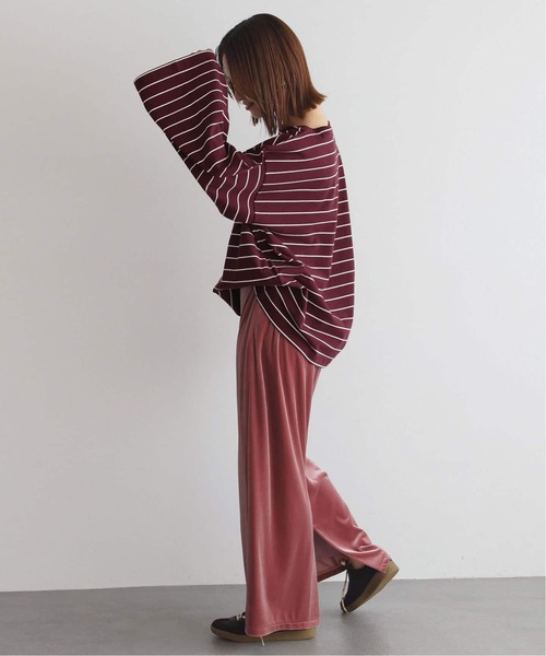 SLOBE IENA（スローブイエナ）の「《追加》ビックボーダープルオーバー（Tシャツ/カットソー・レディース・サックスブルー/ブラウン/ボルドー・FREE）」の18枚目の写真
