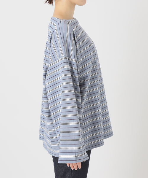 SLOBE IENA（スローブイエナ）の「《追加》ビックボーダープルオーバー（Tシャツ/カットソー・レディース・サックスブルー/ブラウン/ボルドー・FREE）」の22枚目の写真