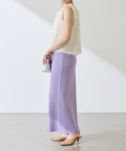 COLLAGE GALLARDAGALANTE（コラージュガリャルダガランテ）の「【OT】センターボタンニットスカート（スカート・レディース・ベージュ/ネイビー/パープル・FREE）」の18枚目の写真