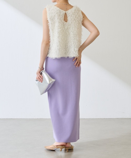 COLLAGE GALLARDAGALANTE（コラージュガリャルダガランテ）の「【OT】センターボタンニットスカート（スカート・レディース・ベージュ/ネイビー/パープル・FREE）」の17枚目の写真