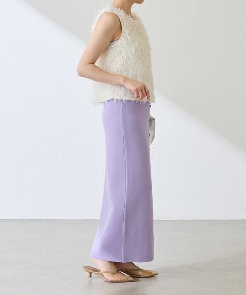 COLLAGE GALLARDAGALANTE（コラージュガリャルダガランテ）の「【OT】センターボタンニットスカート（スカート・レディース・ベージュ/ネイビー/パープル・FREE）」の16枚目の写真