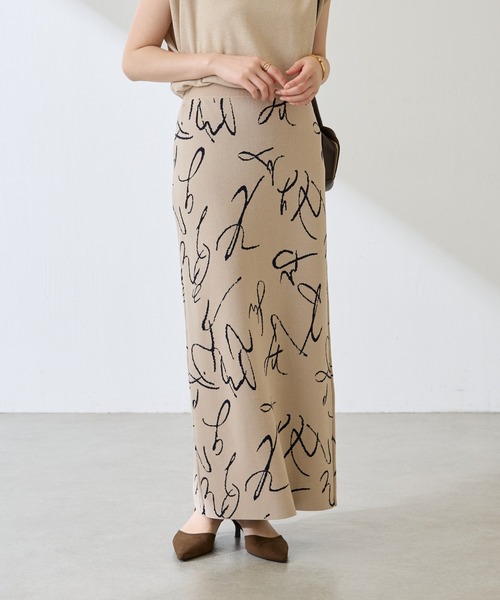 COLLAGE GALLARDAGALANTE（コラージュガリャルダガランテ）の「【OT】センターボタンニットスカート（スカート・レディース・ベージュ/ネイビー/パープル・FREE）」の10枚目の写真